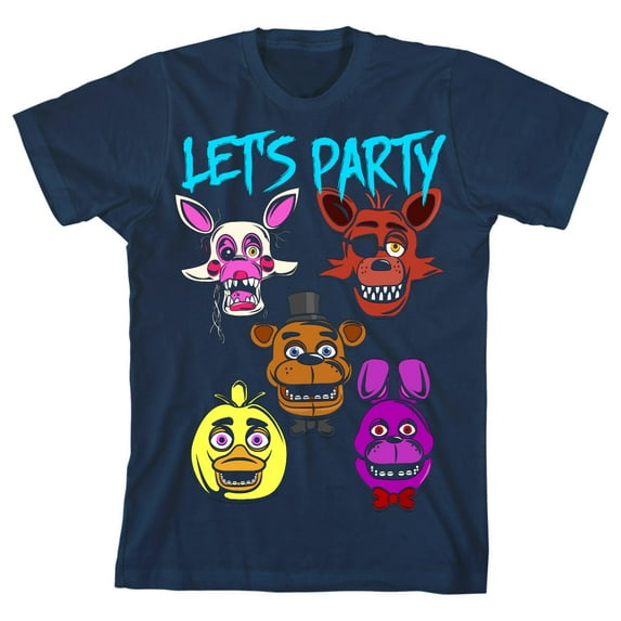 Five Nights at Freddy's Let's Party Boy's Navy T-shirt-XS