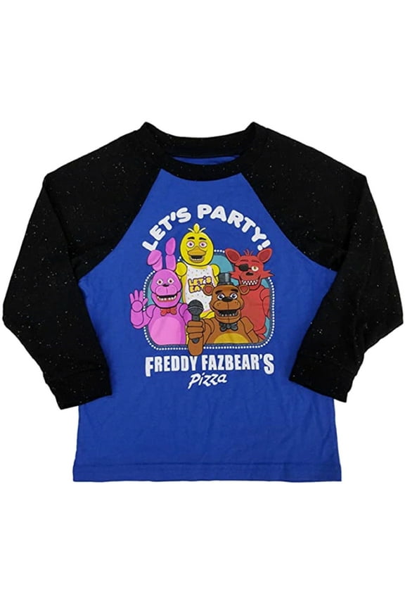 Little Boys Let's Party Raglan Long Sleeve Shirt - size Medium (5/6)