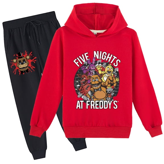 Five Nights at Freddy's Long Sleeve Pullover Hoodies and Sweatpants Set-Casual Hooded Tracksuit 2 Piece Outfits for Teen