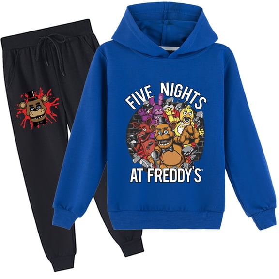 Five Nights at Freddy's Long Sleeve Pullover Hoodies and Sweatpants Set-Casual Hooded Tracksuit 2 Piece Outfits for Teen