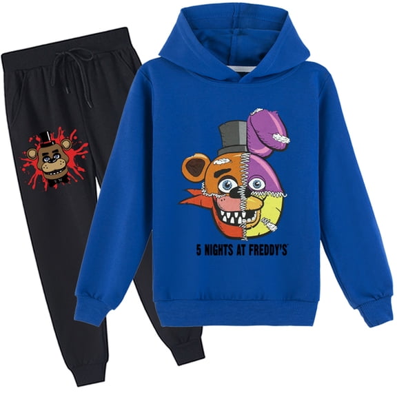 Five Nights at Freddy's Long Sleeve Tops and Sweatpants Set-Casual Sweatsuit Pullover Hooded Outfits for Youth
