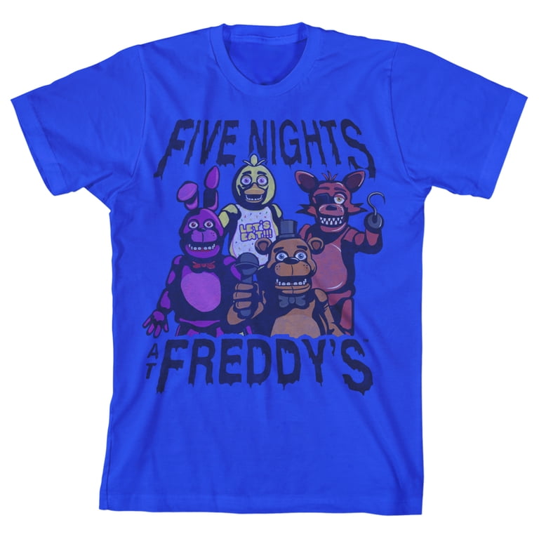 Five Nights at Freddy's Main Characters Boy's Royal Blue T-shirt