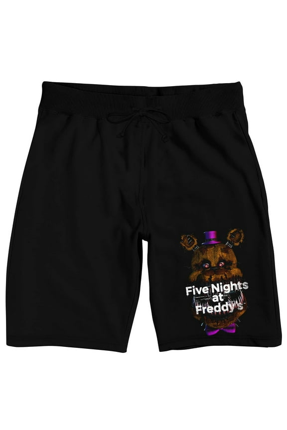 Men's Black Graphic Lounge Shorts-Medium