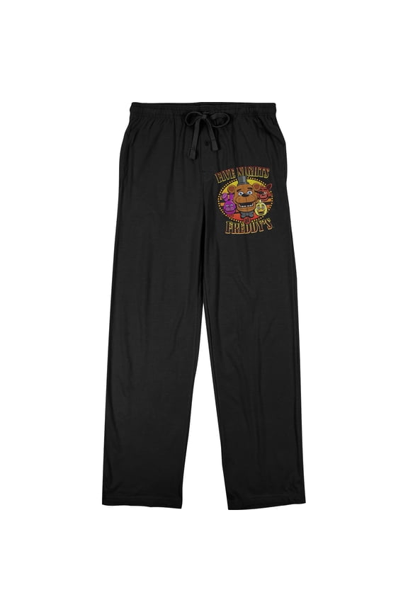 Men's Characters Logo Black Sleep Pajama Pants-Medium