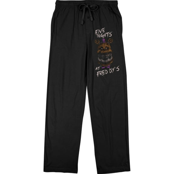 Five Nights at Freddy's Men's Freddy Fazbear Character Black Sleep Pajama Pants-Small