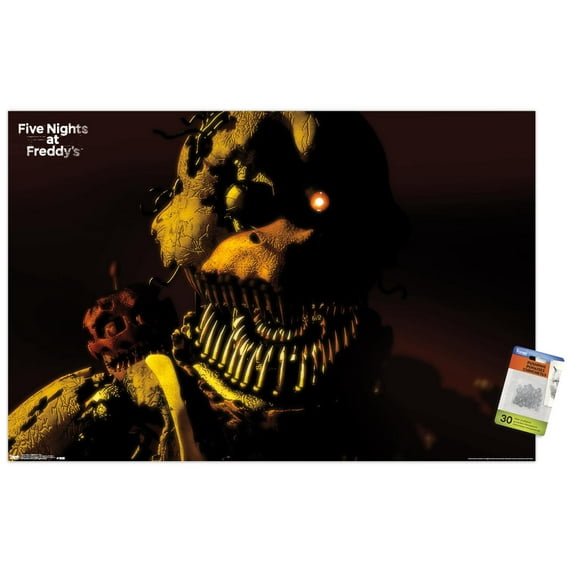 Five Nights at Freddy's - Nightmare Chica Wall Poster with Push Pins, 22.375" x 34"