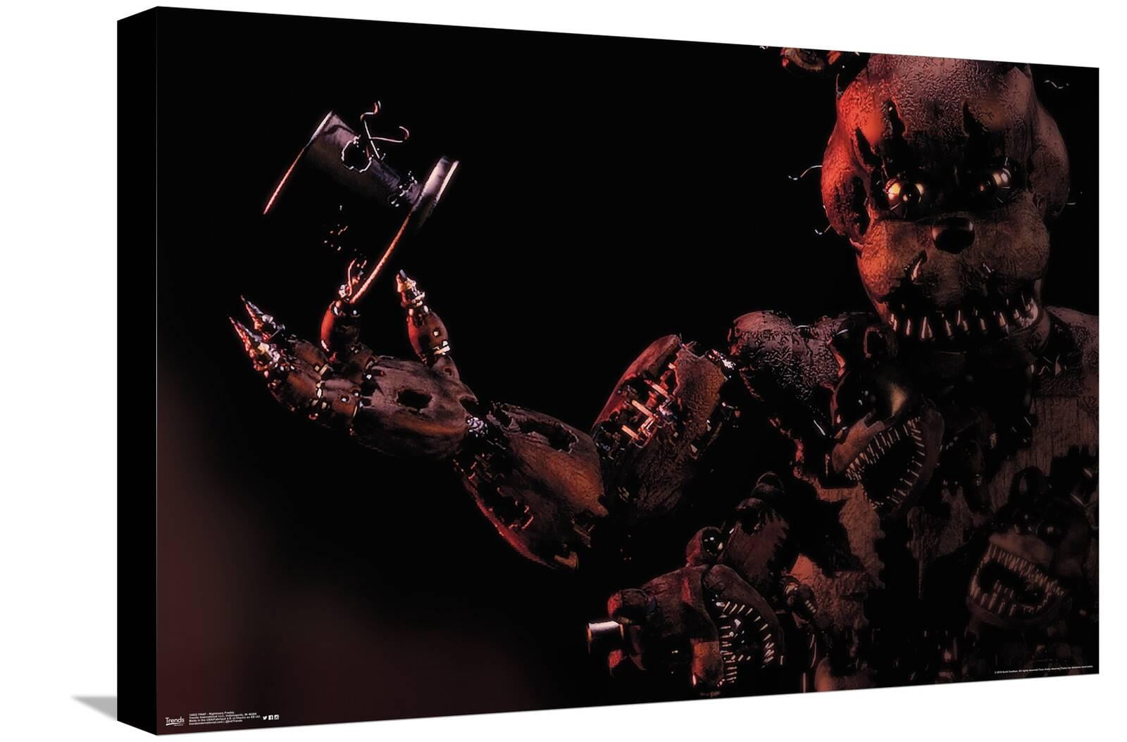Five Nights at Freddy's - Nightmare Freddy Canvas Wall Poster, 14.725" x 22.375"