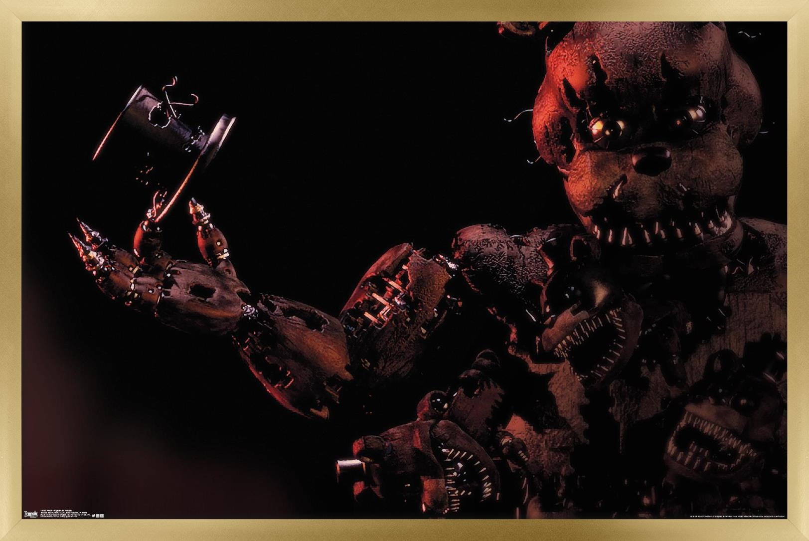 Five Nights at Freddy's - Nightmare Freddy Wall Poster, 14.725" x 22.375", Framed