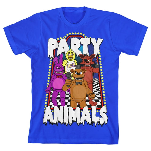 Five Nights at Freddy's Party Animals Boy's Royal Blue T-shirt-L ...