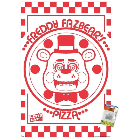 Five Nights at Freddy's - Pizza Box Wall Poster with Push Pins, 22.375" x 34"