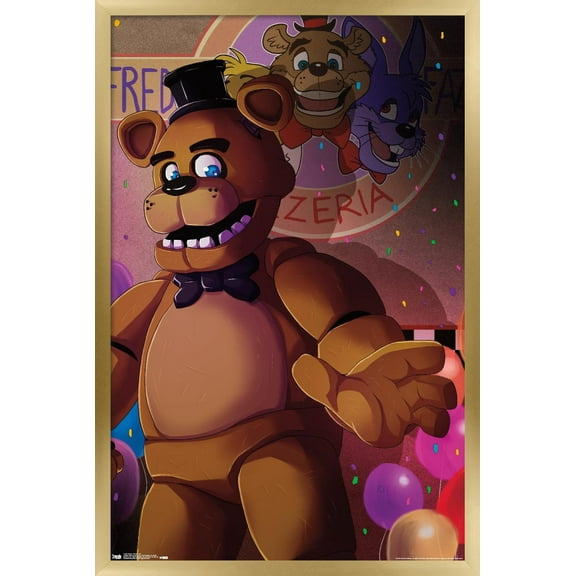 Five Nights at Freddy's - Pizzeria Art Wall Poster, 14.725" x 22.375", Framed