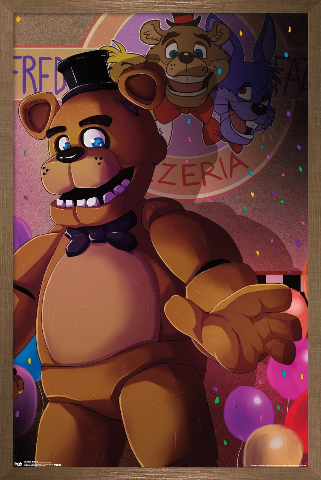 Five Nights at Freddy's - Pizzeria Art Wall Poster, 22.375" x 34", Framed