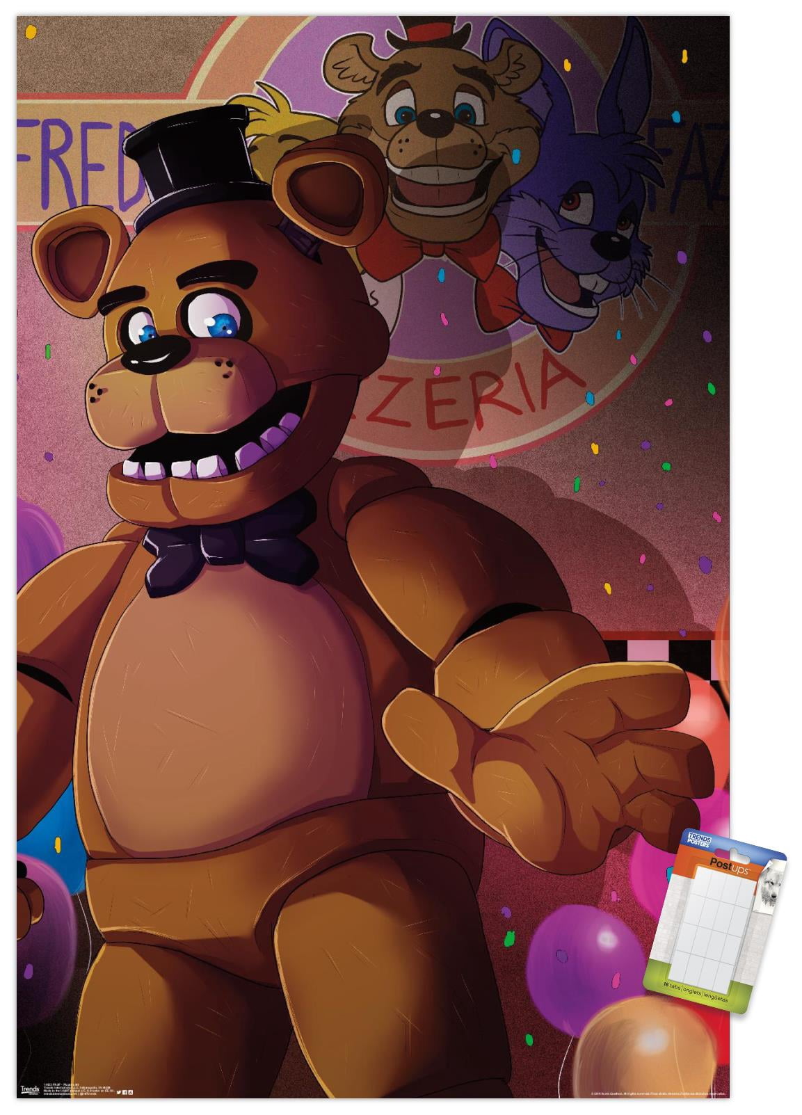 Five Nights at Freddy's - Pizzeria Art Wall Poster, 22.375" x 34"