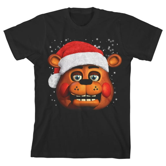 Five Nights at Freddy's Santa Freddy Boy's Black T-shirt-S