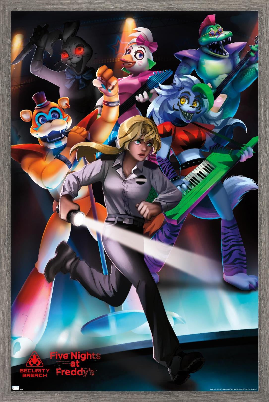 Five Nights at Freddy's: Security Breach - Group Wall Poster, 14.725" x 22.375", Framed