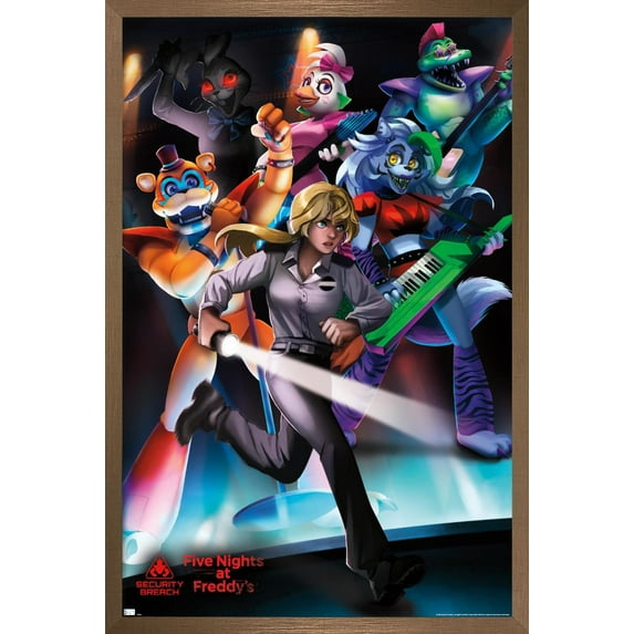 Five Nights at Freddy's: Security Breach - Group Wall Poster, 22.375" x 34", Framed