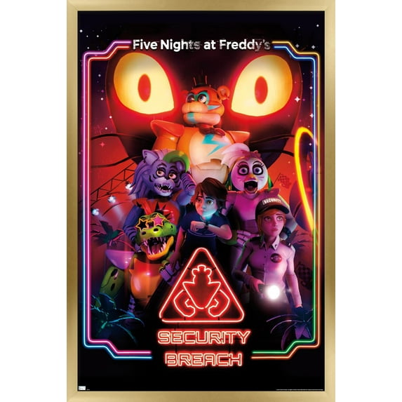 Five Nights at Freddy's: Security Breach - Key Art Wall Poster, 14.725" x 22.375" Framed