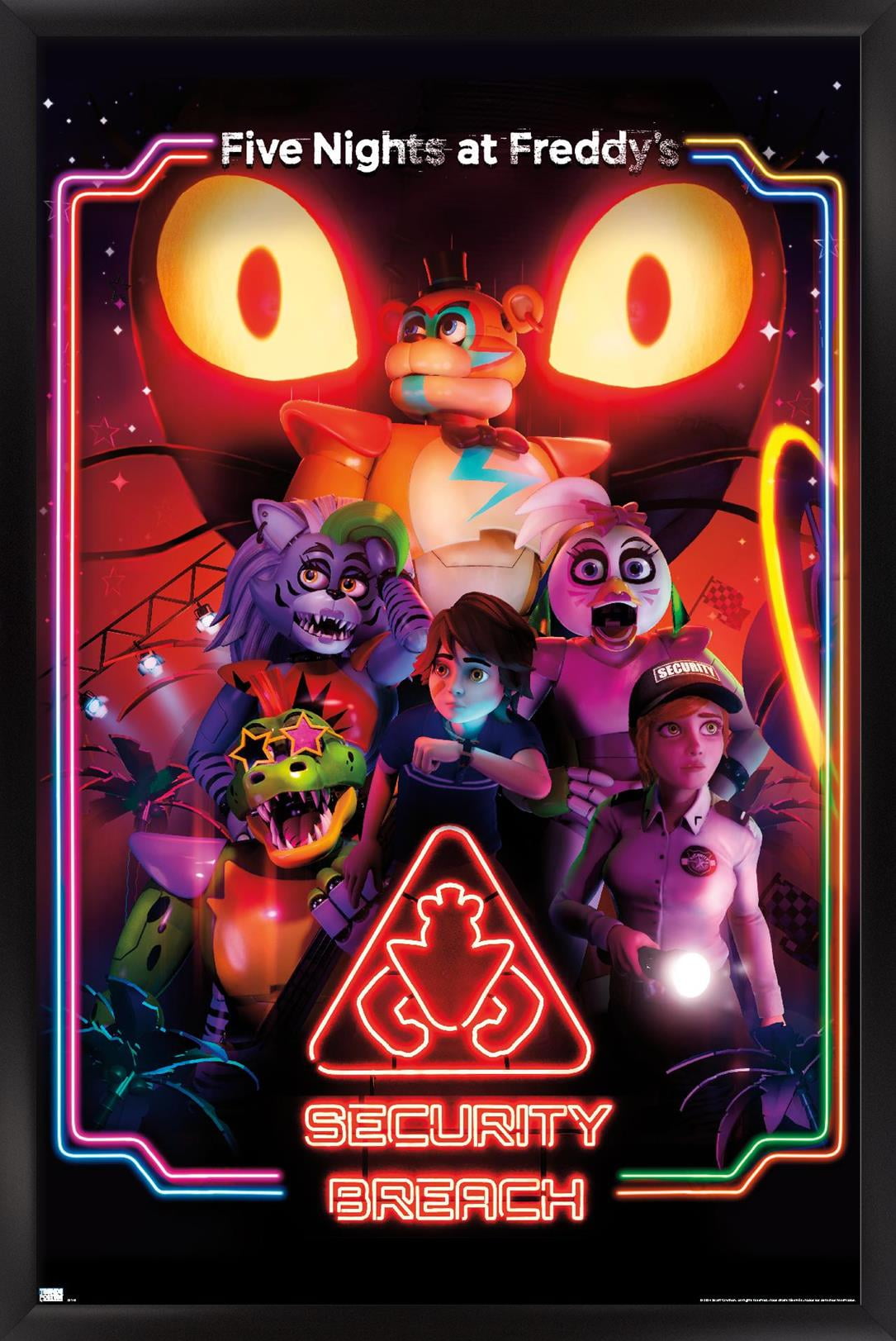 Five Nights at Freddy's: Security Breach - Key Art Wall Poster, 22.375" x 34" Framed