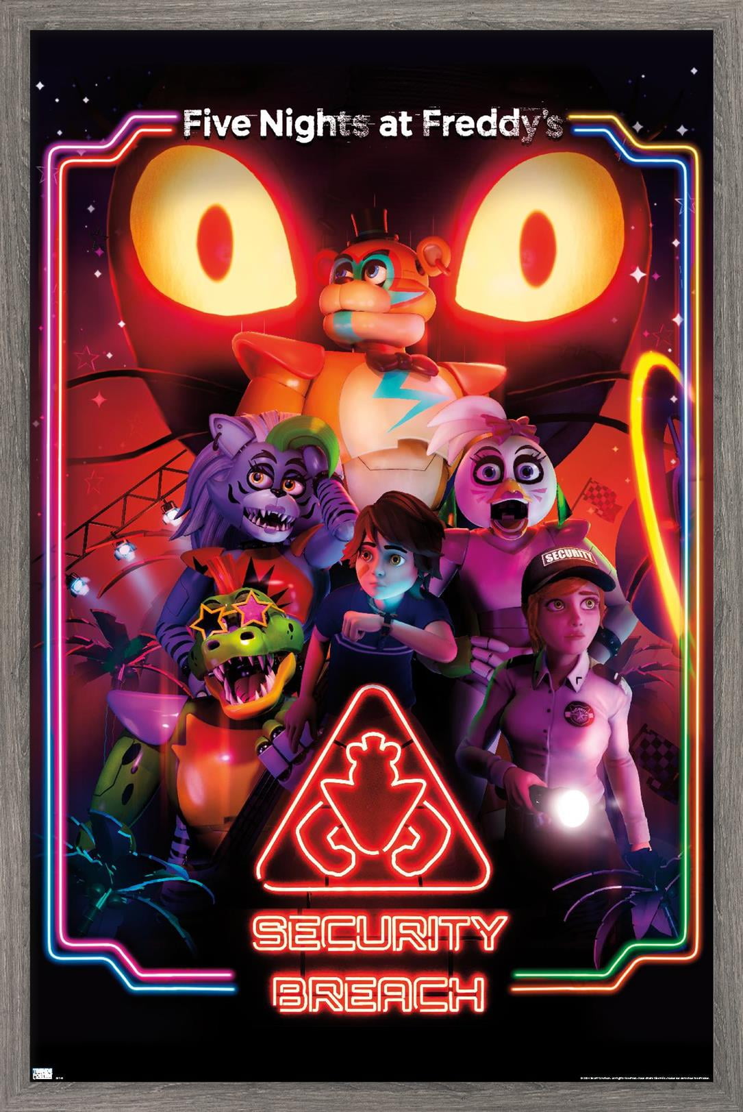 Five Nights at Freddy's: Security Breach - Key Art Wall Poster, 22.375" x 34" Framed