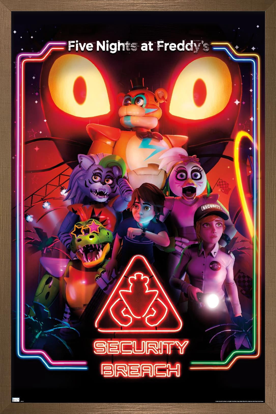 Five Nights at Freddy's: Security Breach - Key Art Wall Poster, 22.375" x 34" Framed
