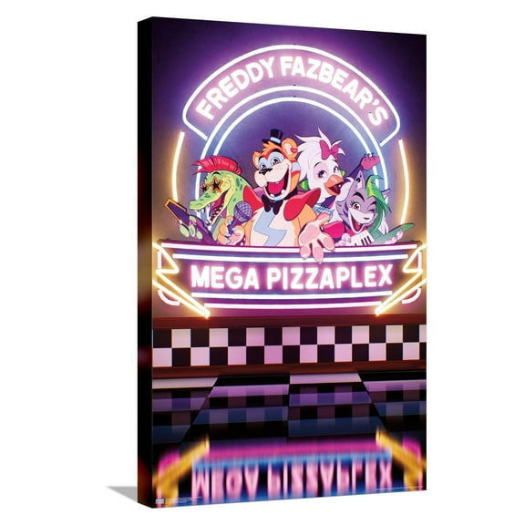 Five Nights at Freddy's: Security Breach - Mega Pizzaplex Canvas Wall Poster, 14.725" x 22.375"
