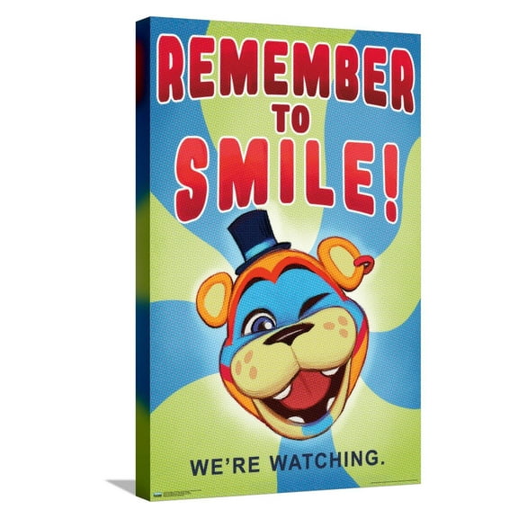 Five Nights at Freddy's: Security Breach - Remember To Smile Canvas Wall Poster, 14.725" x 22.375"
