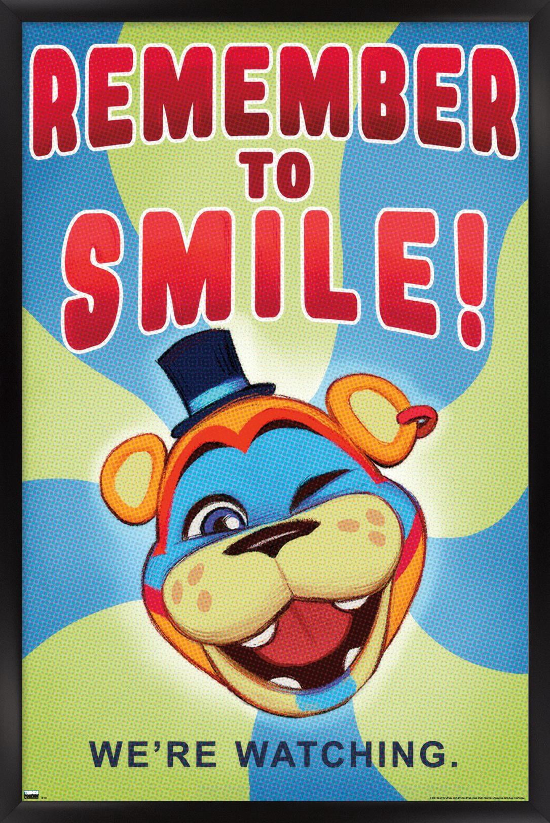 Five Nights at Freddy's: Security Breach - Remember To Smile Wall Poster, 22.375" x 34" Framed