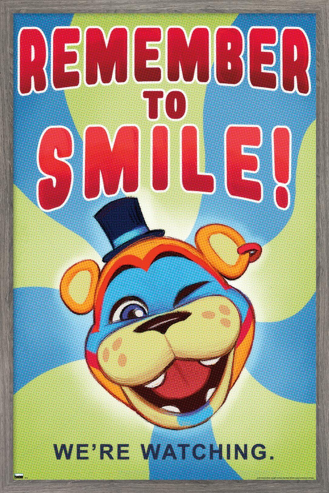 Five Nights at Freddy's: Security Breach - Remember To Smile Wall Poster, 22.375" x 34" Framed