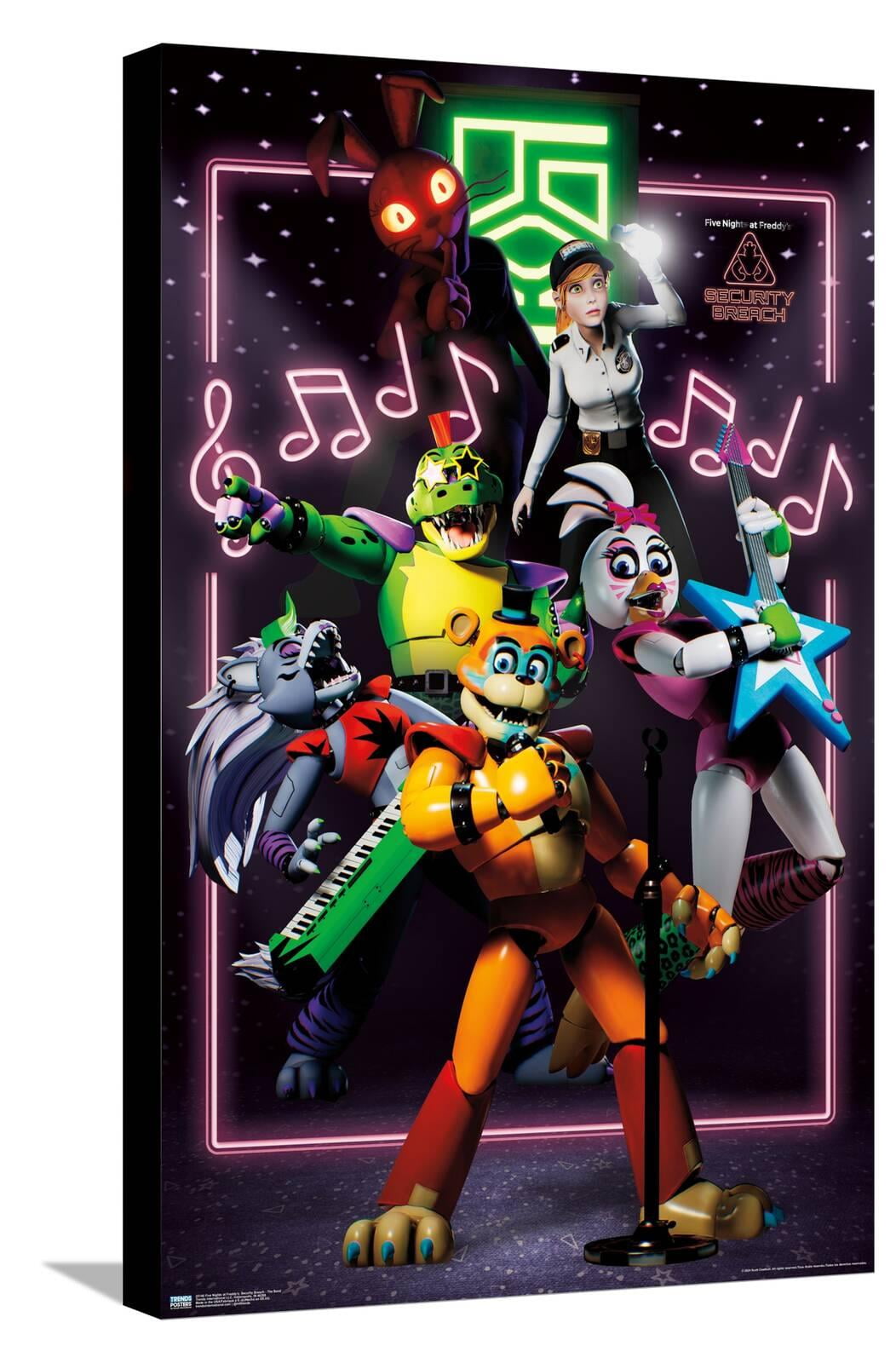 Five Nights at Freddy's: Security Breach - The Band Canvas Wall Poster, 14.725" x 22.375"