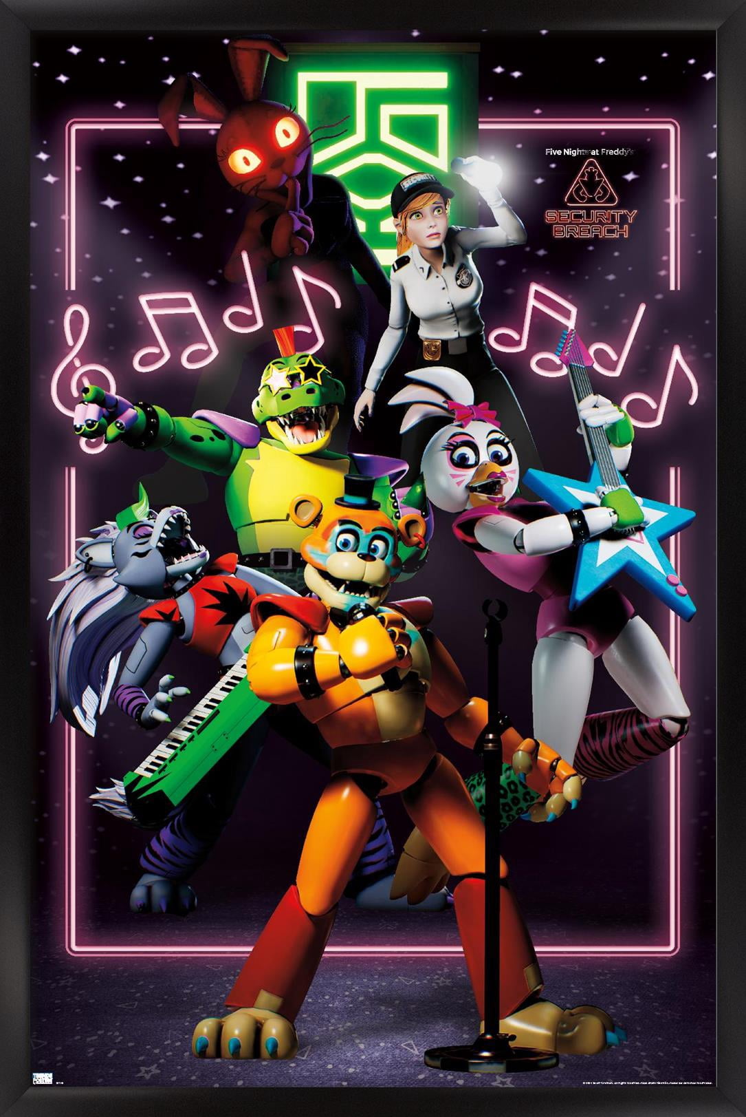 Five Nights at Freddy's: Security Breach - The Band Wall Poster, 22.375" x 34" Framed