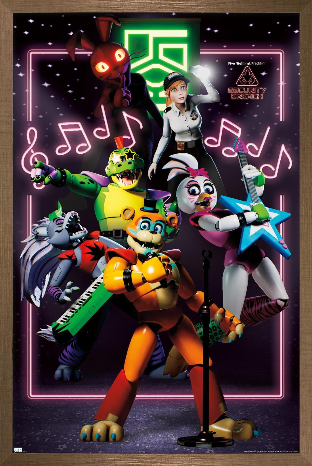 Five Nights at Freddy's: Security Breach - The Band Wall Poster, 22.375" x 34" Framed