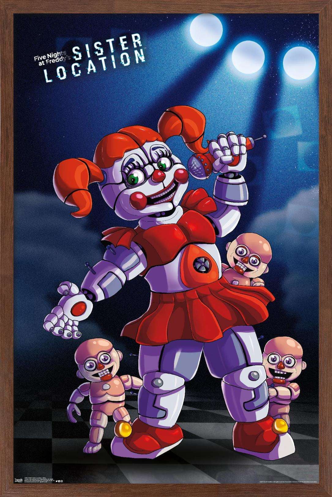 Five Nights at Freddy's: Sister Location - Baby Wall Poster, 14.725" x 22.375", Framed