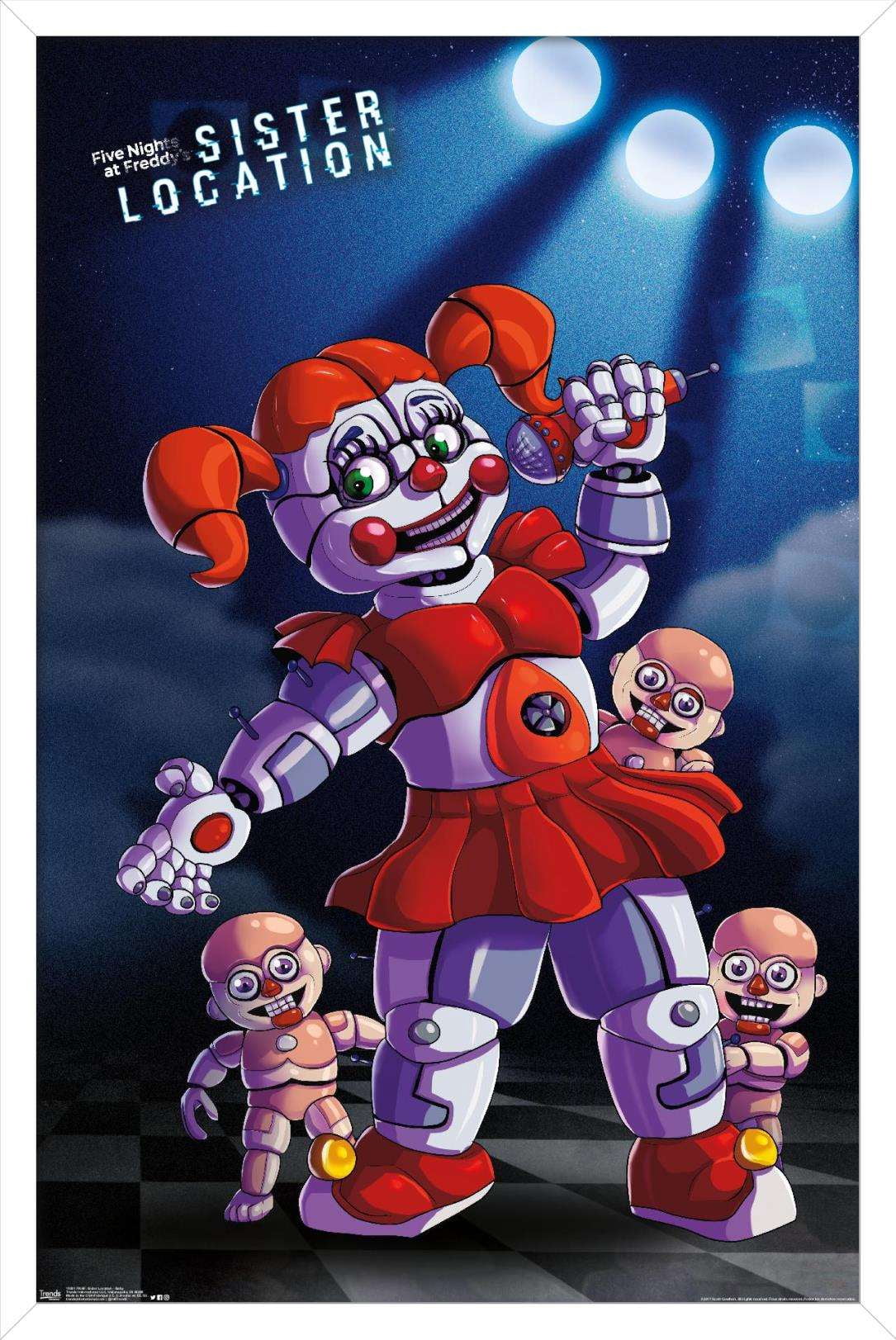 Five Nights at Freddy's: Sister Location - Baby Wall Poster, 14.725" x 22.375", Framed