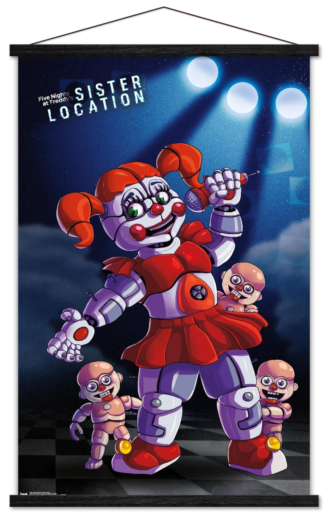 Five Nights at Freddy's: Sister Location - Baby Wall Poster with Wooden Magnetic Frame, 22.375" x 34"