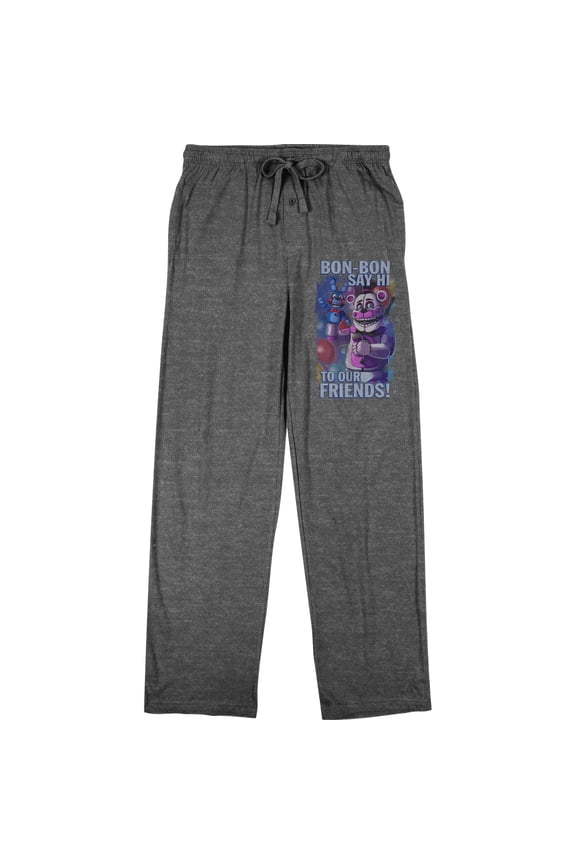 Sister Location Bon Bon Men's Heather Grey Sleep Pajama Pants-M