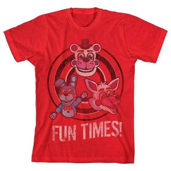 Five Nights at Freddy's Sister Location Fun Times Boy's Red T-shirt-Small