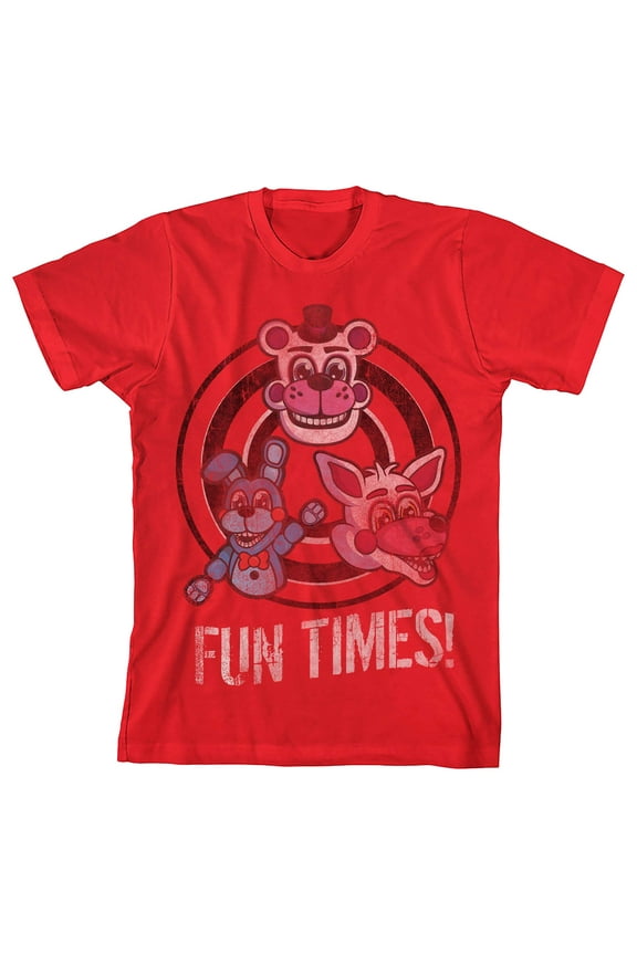 Sister Location Fun Times Boys Red T-shirt-XS