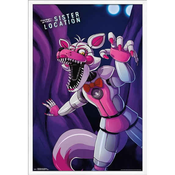 Five Nights at Freddy's: Sister Location - Funtime Foxy Wall Poster, 22.375" x 34", Framed