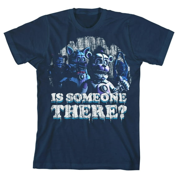 Five Nights at Freddy's Sister Location Is Someone There Boy's Navy T-shirt-XS
