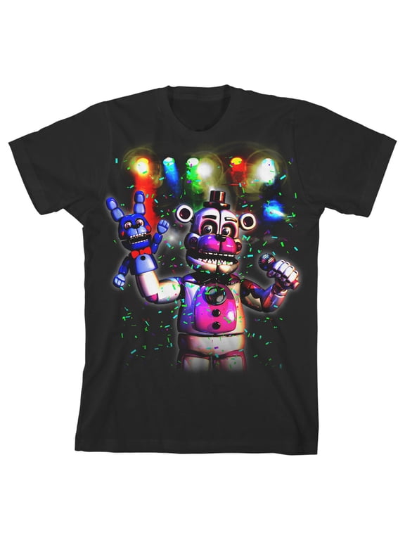 Sister Location Party Time Boy's Black T-shirt-Medium