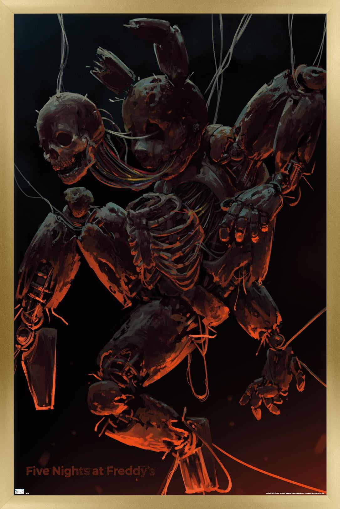 Five Nights at Freddy's - Skeleton Wall Poster, 14.725" x 22.375" Framed