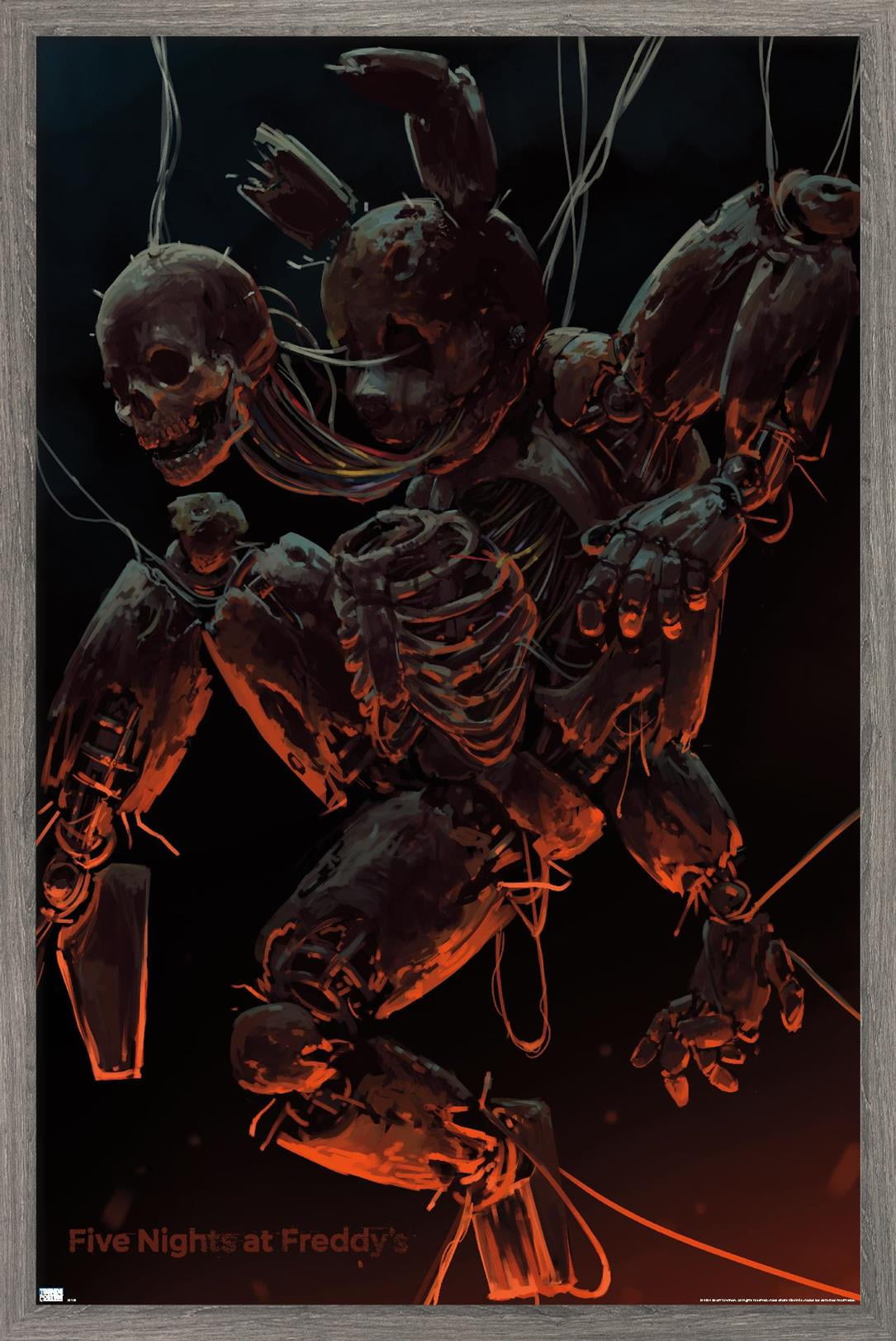 Five Nights at Freddy's - Skeleton Wall Poster, 22.375" x 34" Framed