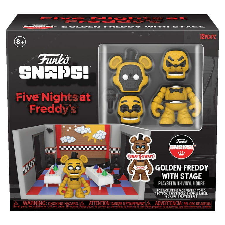 Five Nights at Freddy s Snap Playset Stage with Gold Freddy