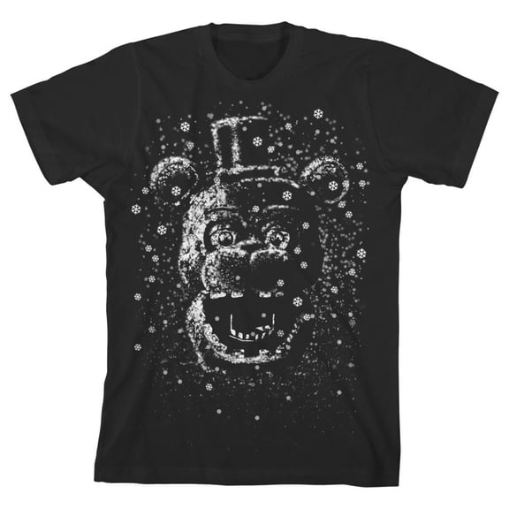 Five Nights at Freddy's Snow Freddy Boy's Black T-shirt-M