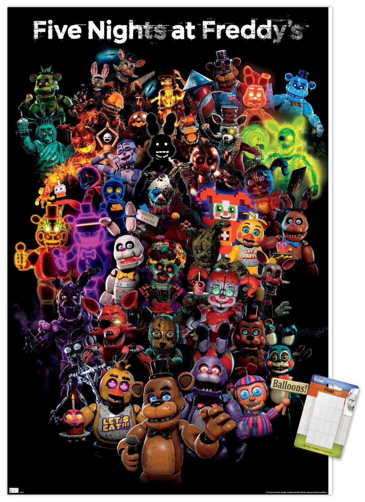 Trends International Five Nights at Freddy's - Freddy Unframed Wall Poster  Print Black Clip Bundle 22.375 x 34