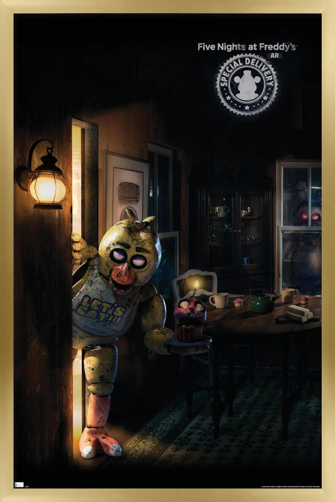 Trends International Five Nights at Freddy's Movie - Teaser One Sheet  Framed Wall Poster Prints White Framed Version 22.375 x 34 in 2023