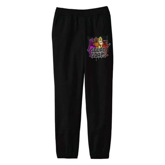 Five Nights at Freddy's Squad Goals Youth Black Drawstring Sweats-Small