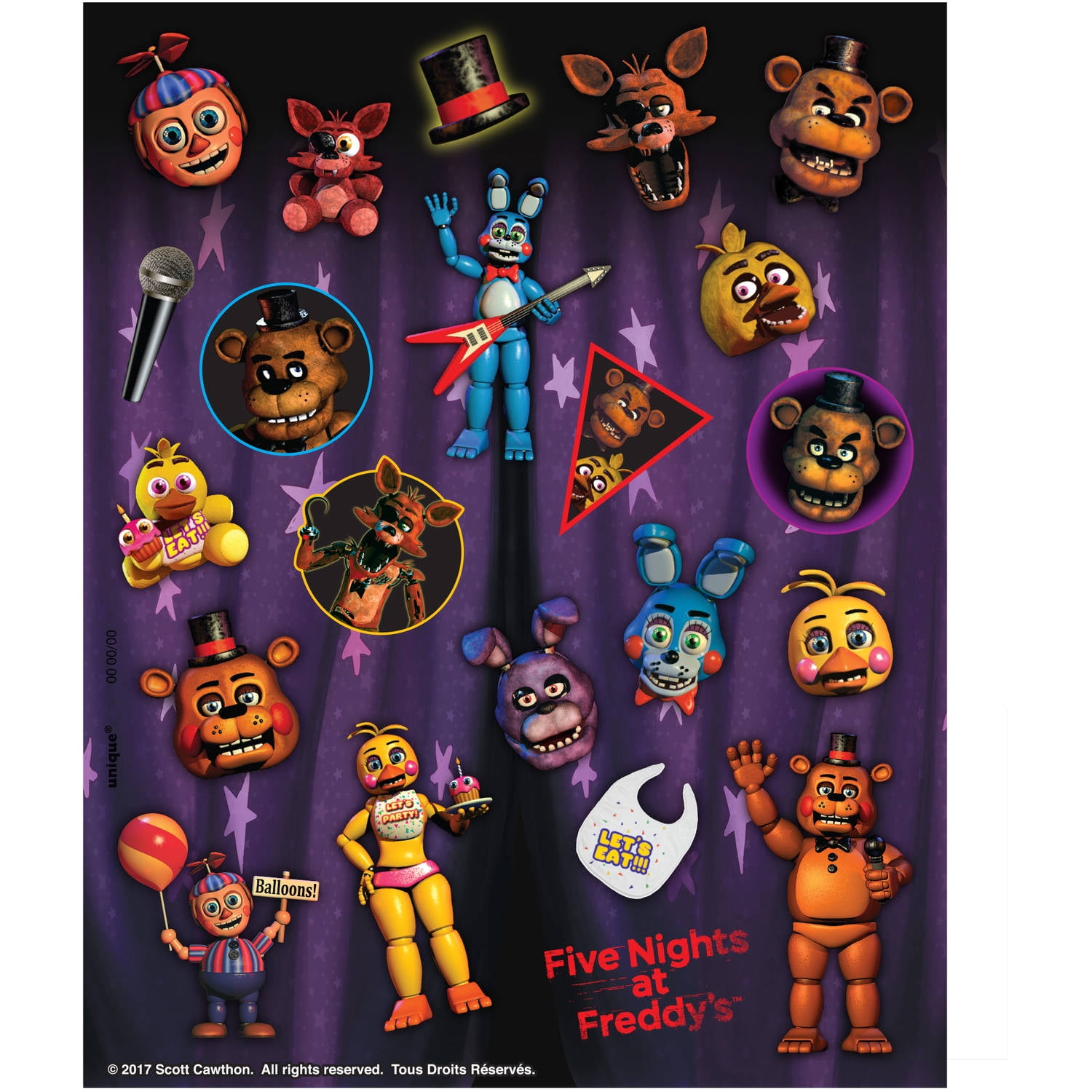 Five Nights at Freddy's Sticker Sheets, 4ct