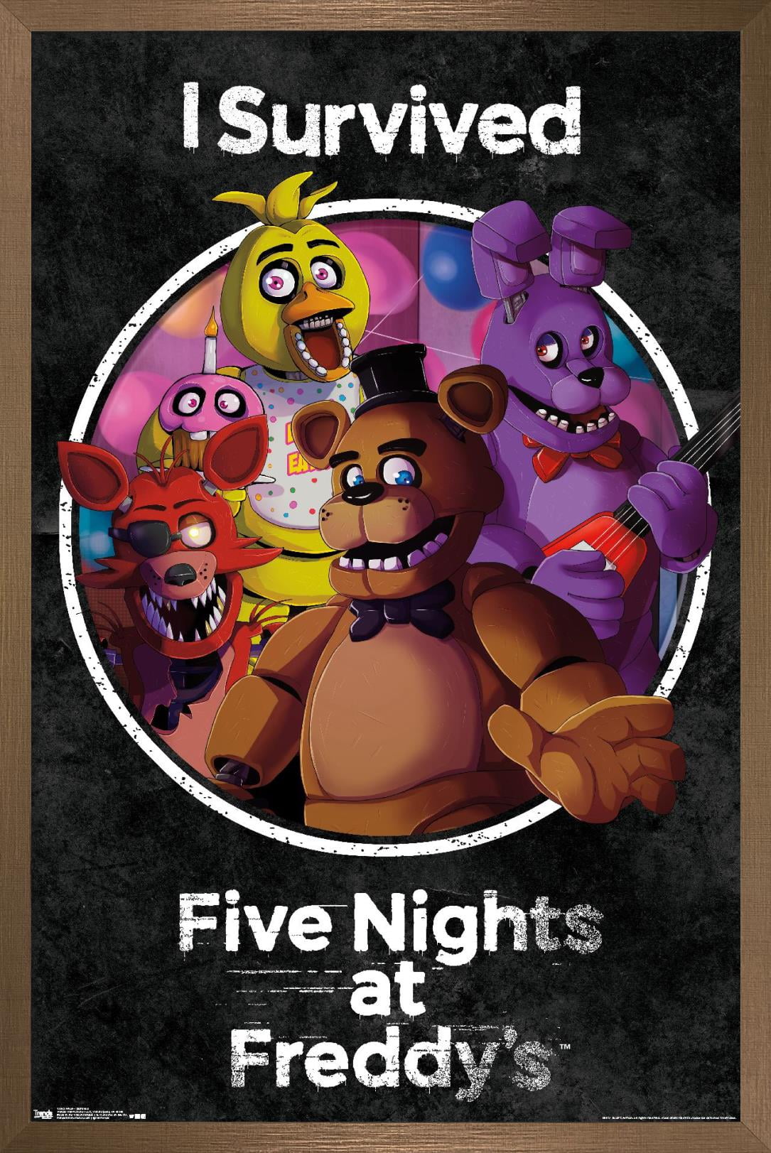 Five Nights at Freddy's - SurVived Wall Poster, 14.725" x 22.375", Framed
