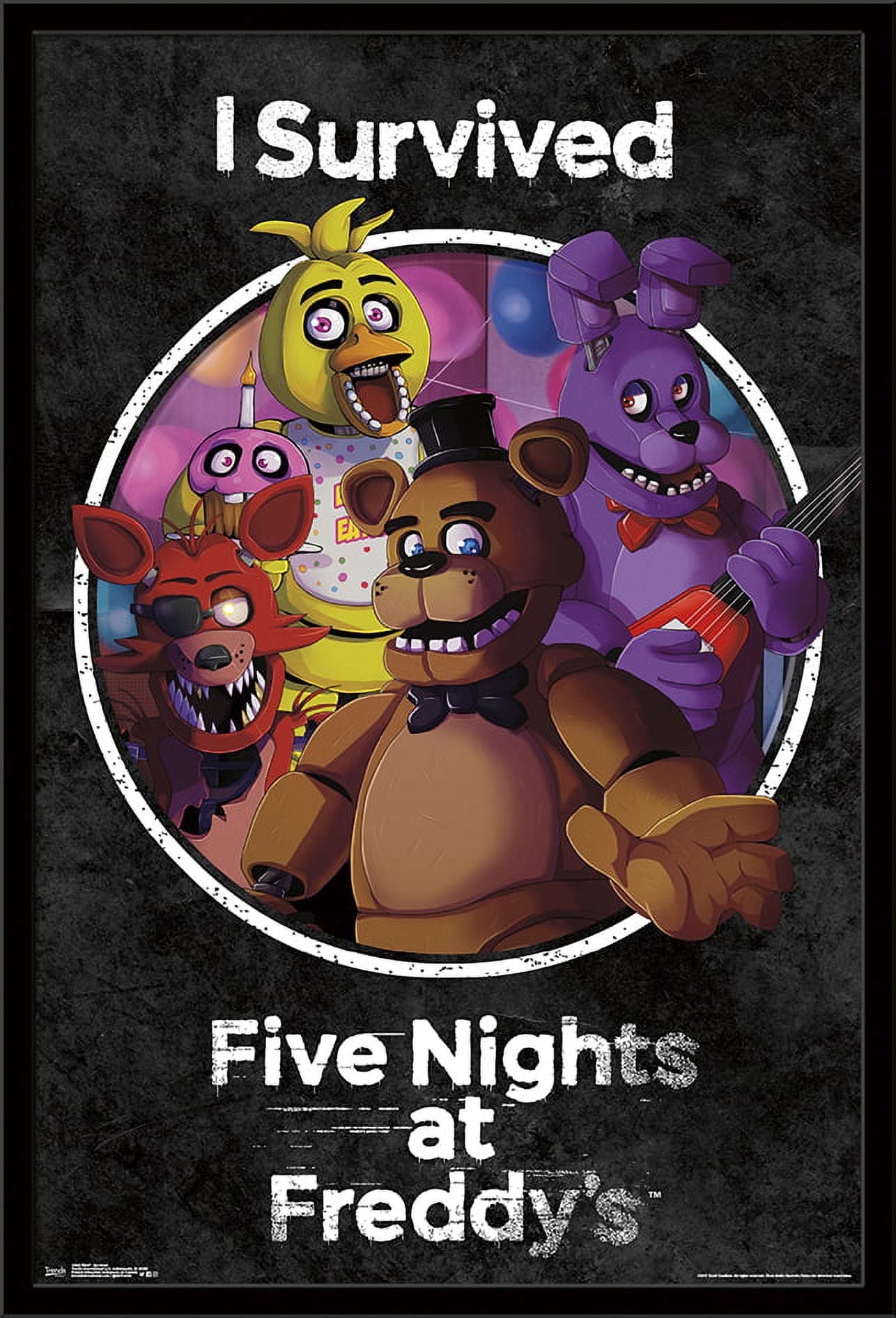 Five Nights at Freddy's - SurVived Wall Poster, 22.375" x 34", Framed